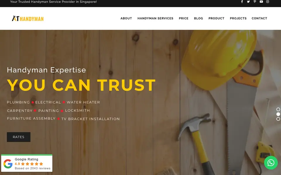 A1 Handyman Singapore website homepage, 4 Oct 2026