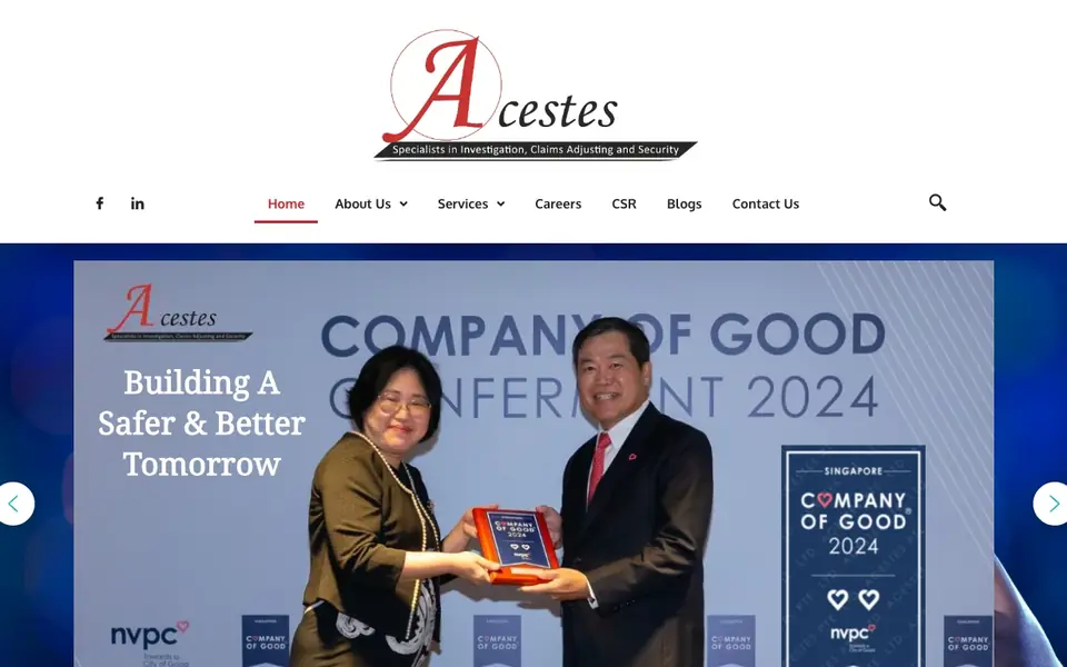 Acestes Pte Ltd website homepage, 4 Oct 2026
