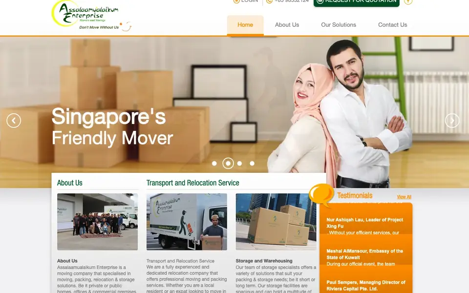 Assalaamu’alaikum Enterprise Pte Ltd website homepage, 4 Oct 2026