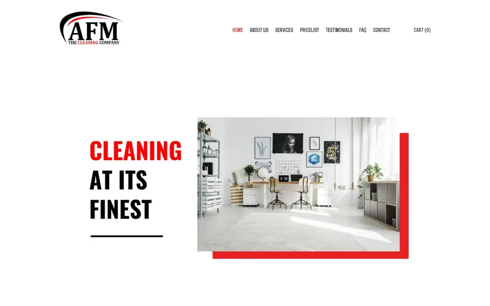 AFM The Cleaning Company website homepage, 4 Oct 2026