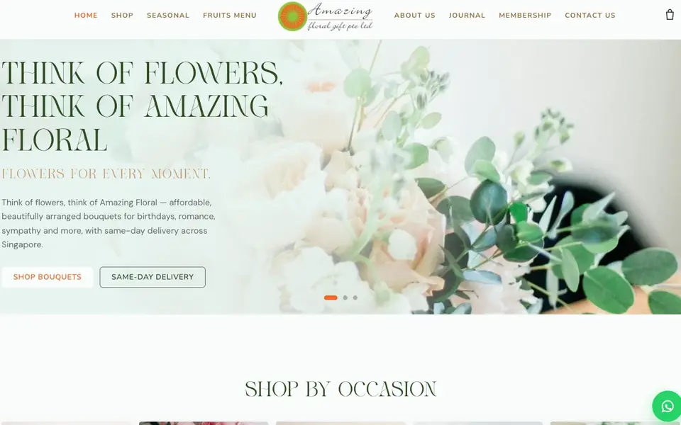 Amazing Floral Gift Pte Ltd website homepage, 4 Oct 2026