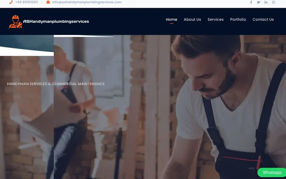 AS Handyman Plumbing Services website homepage, 4 Oct 2026