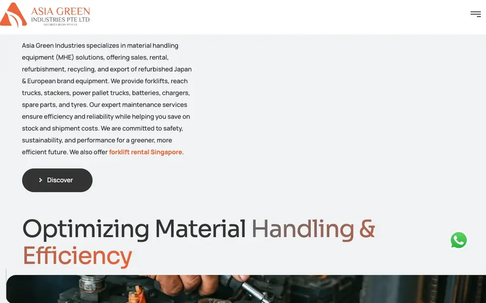 Asia Green Industries website homepage, 4 Oct 2026