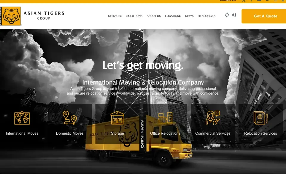 Asian Tigers website homepage, 4 Oct 2026