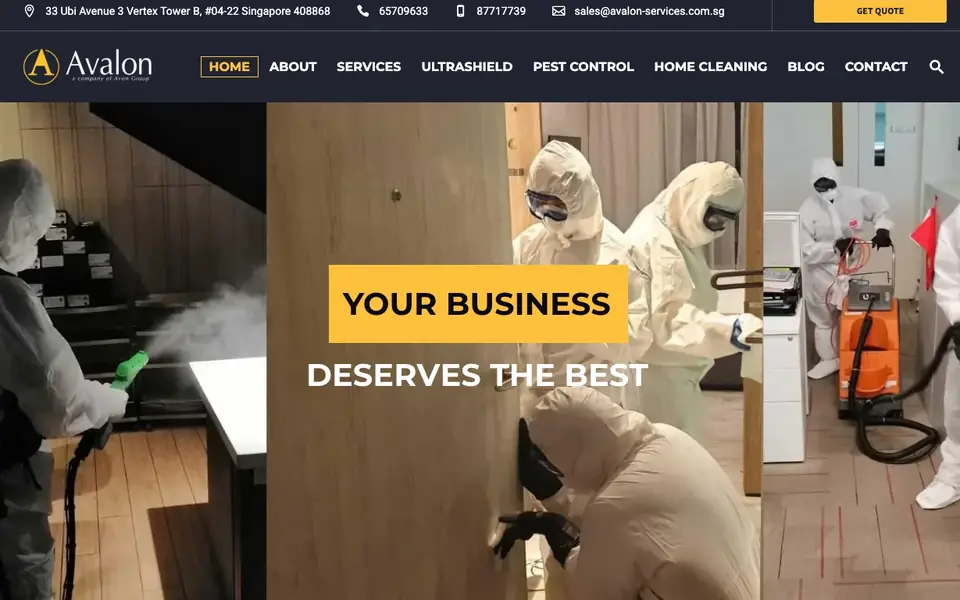 Avalon Services website homepage, 4 Oct 2026
