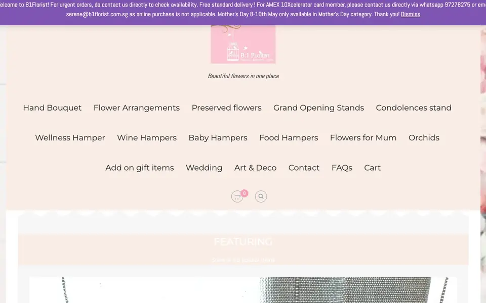 B1 Florist website homepage, 4 Oct 2026