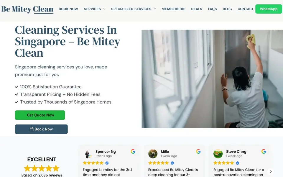 Be Mitey Clean website homepage, 4 Oct 2026