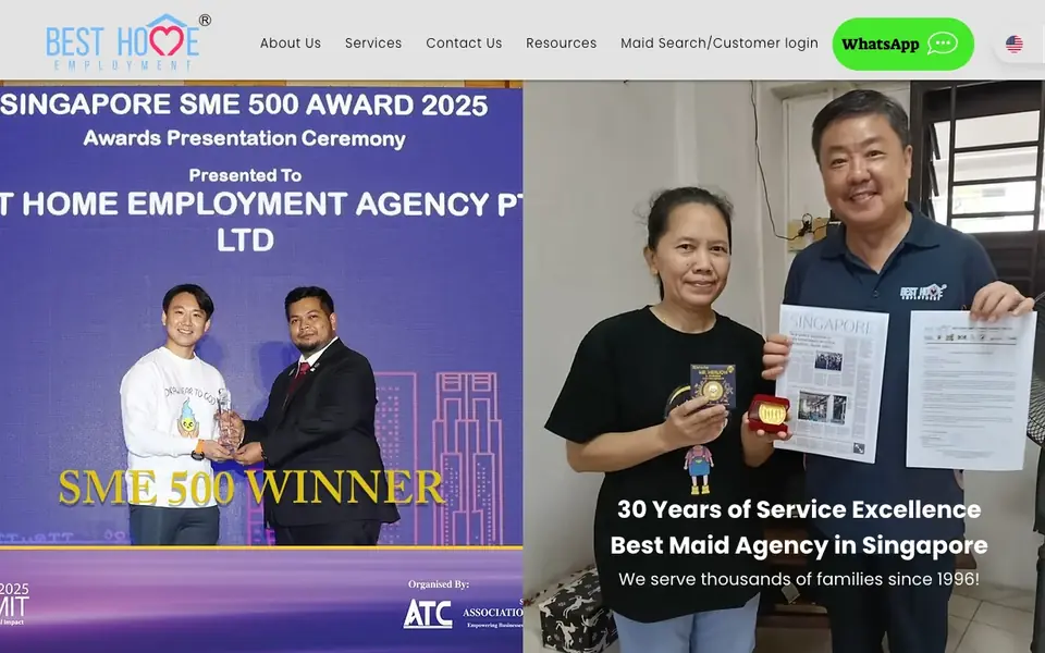 Best Home Employment Agency website homepage, 4 Oct 2026