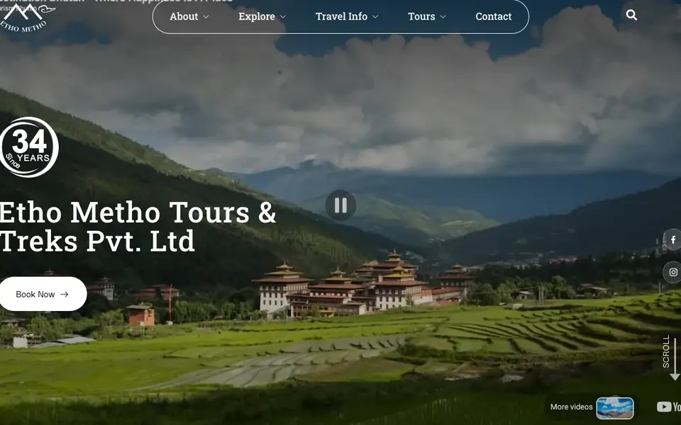 Etho Metho Tours & Treks website homepage, 4 Oct 2026