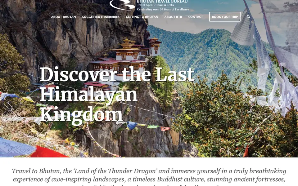Bhutan Travel Bureau website homepage, 4 Oct 2026