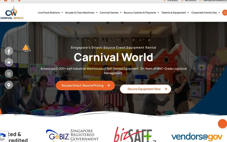 Carnival World SG Pte Ltd website homepage, 4 Oct 2026