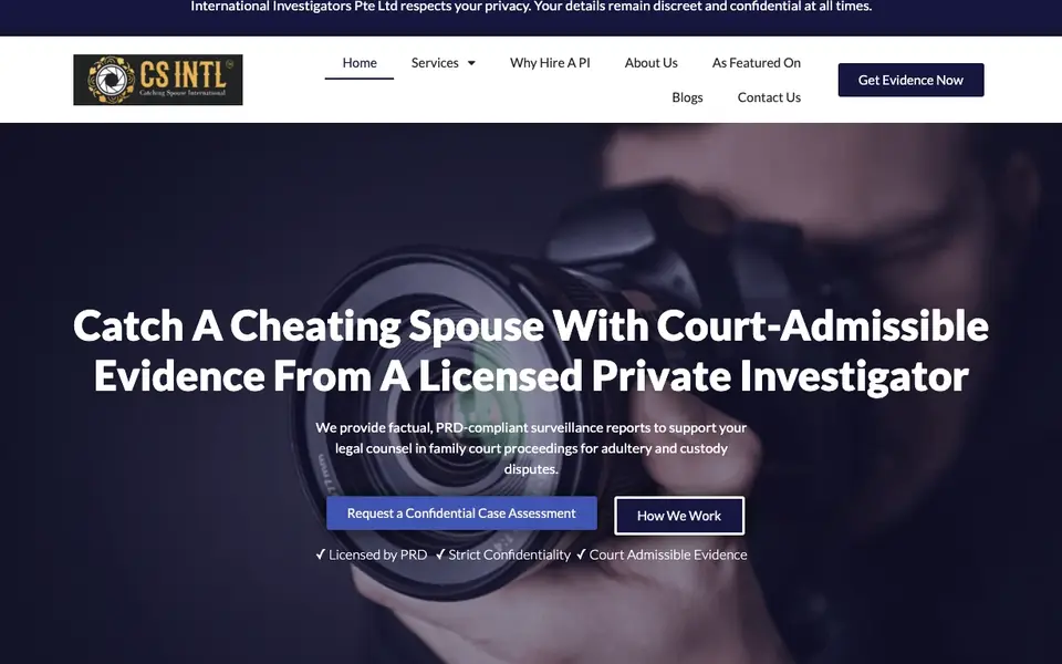 Catch Cheating SG website homepage, 4 Oct 2026