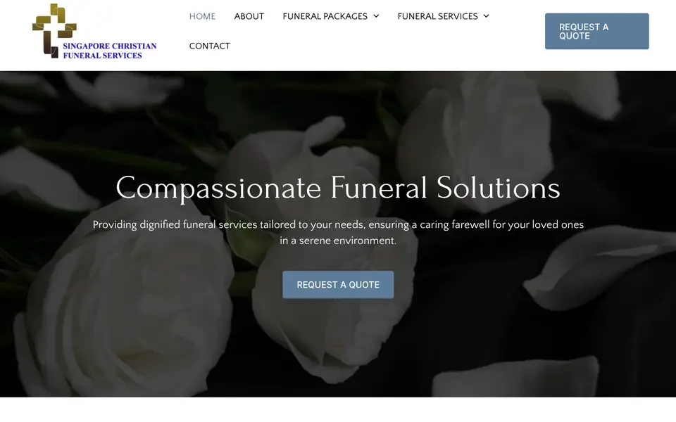 Christian Funeral Singapore website homepage, 4 Oct 2026