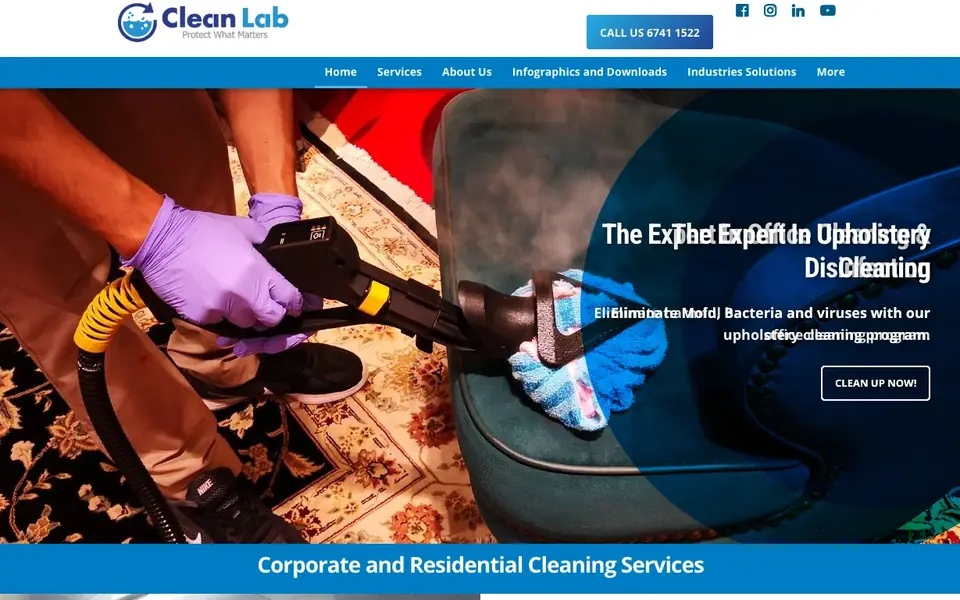 Clean Lab Pte Ltd website homepage, 4 Oct 2026