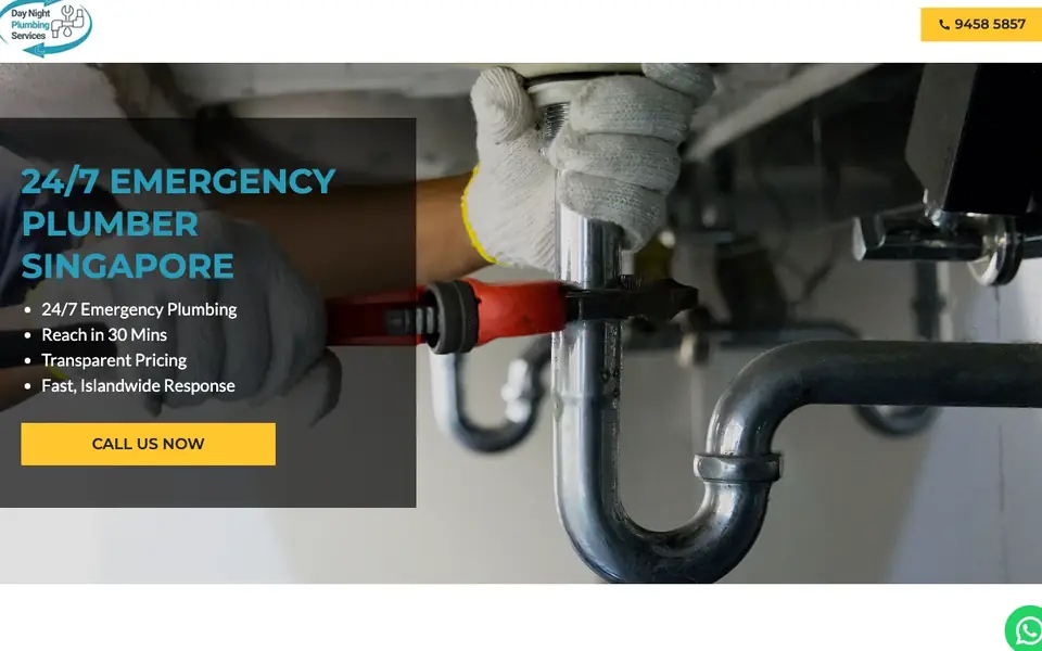 Day Night Plumbing Service & Maintenance website homepage, 4 Oct 2026