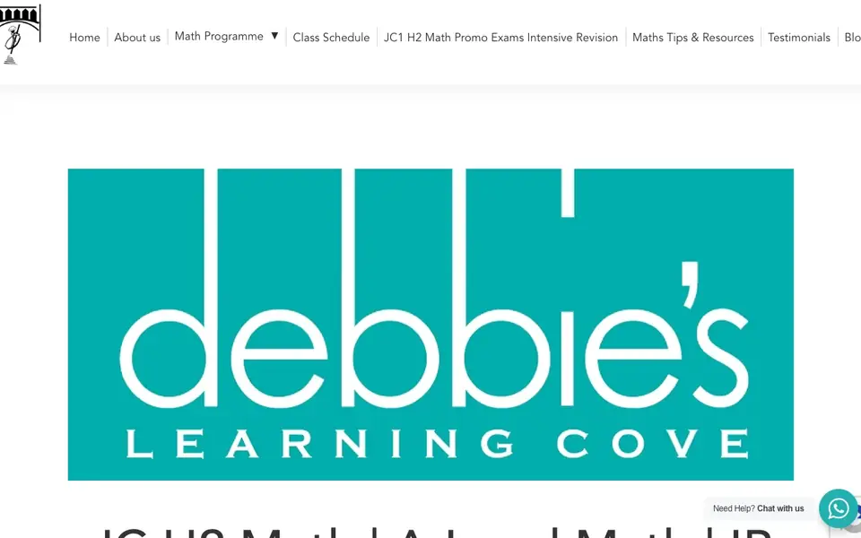 Debbie Learning Cove website homepage, 4 Oct 2026