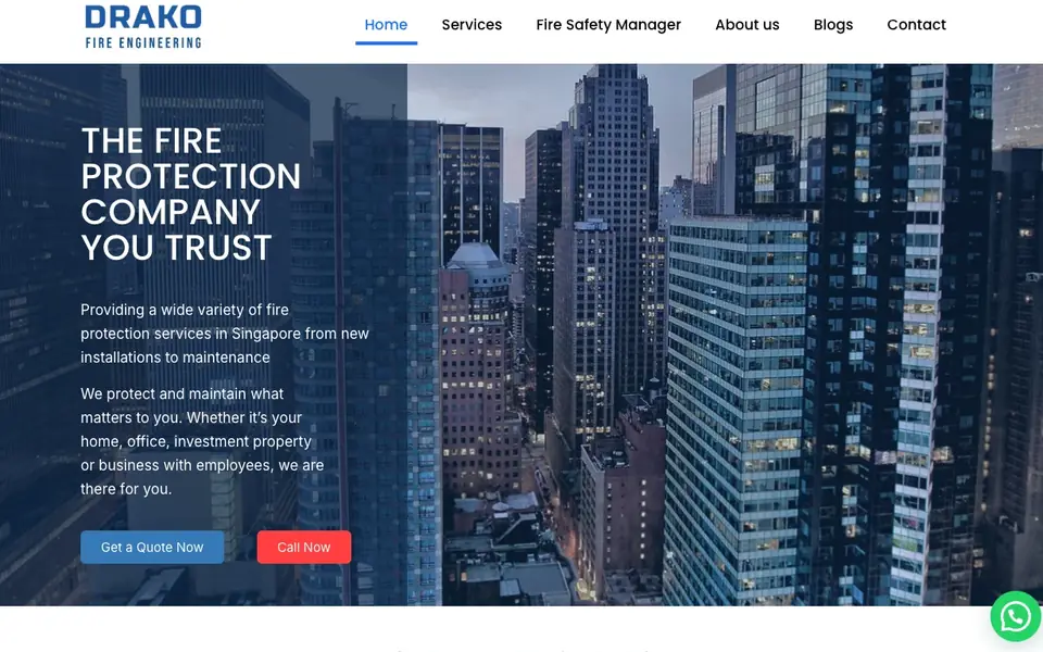 Drako Fire Engineering website homepage, 4 Oct 2026
