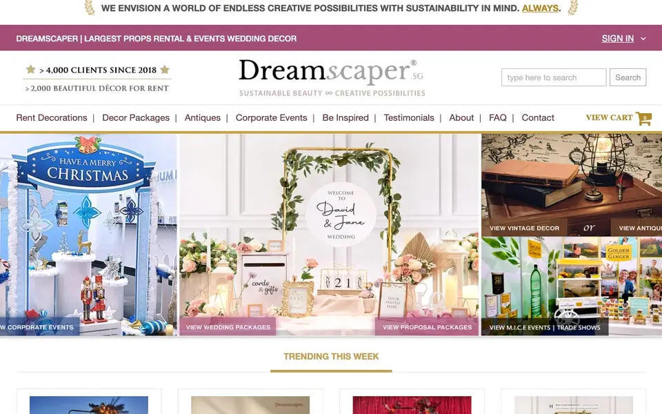 Dreamscaper.sg website homepage, 4 Oct 2026