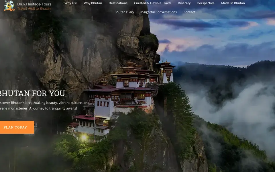 Druk Heritage Tours website homepage, 4 Oct 2026