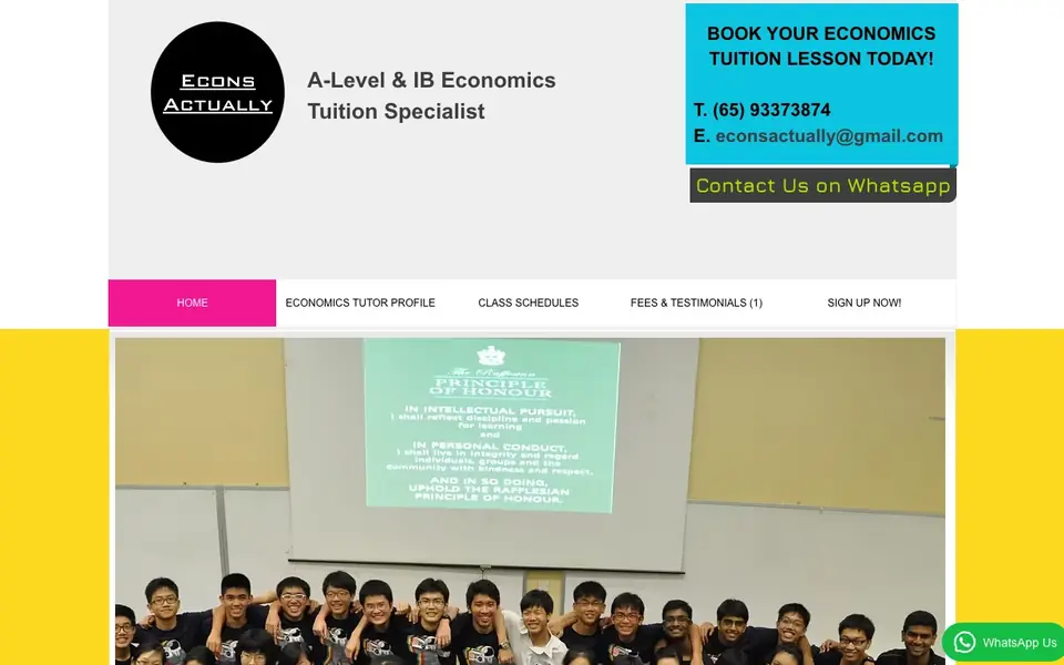 Econs Actually website homepage, 4 Oct 2026