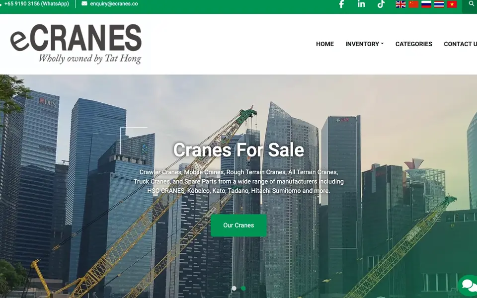 Tat Hong Holdings Ltd website homepage, 4 Oct 2026
