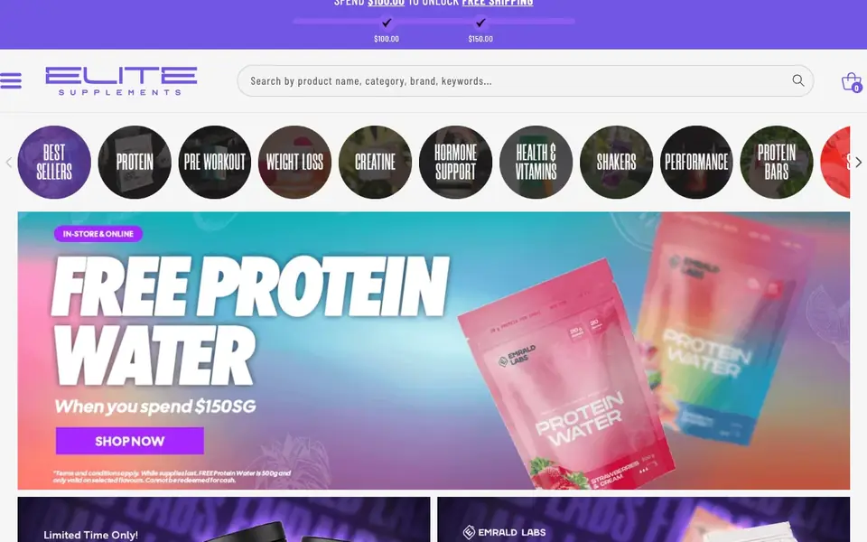 Elite Supplements Funan website homepage, 4 Oct 2026