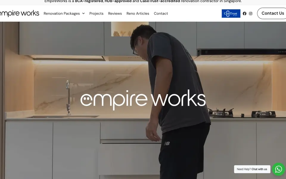Empire Works website homepage, 4 Oct 2026
