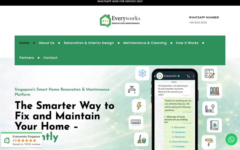 Everyworks Singapore website homepage, 4 Oct 2026