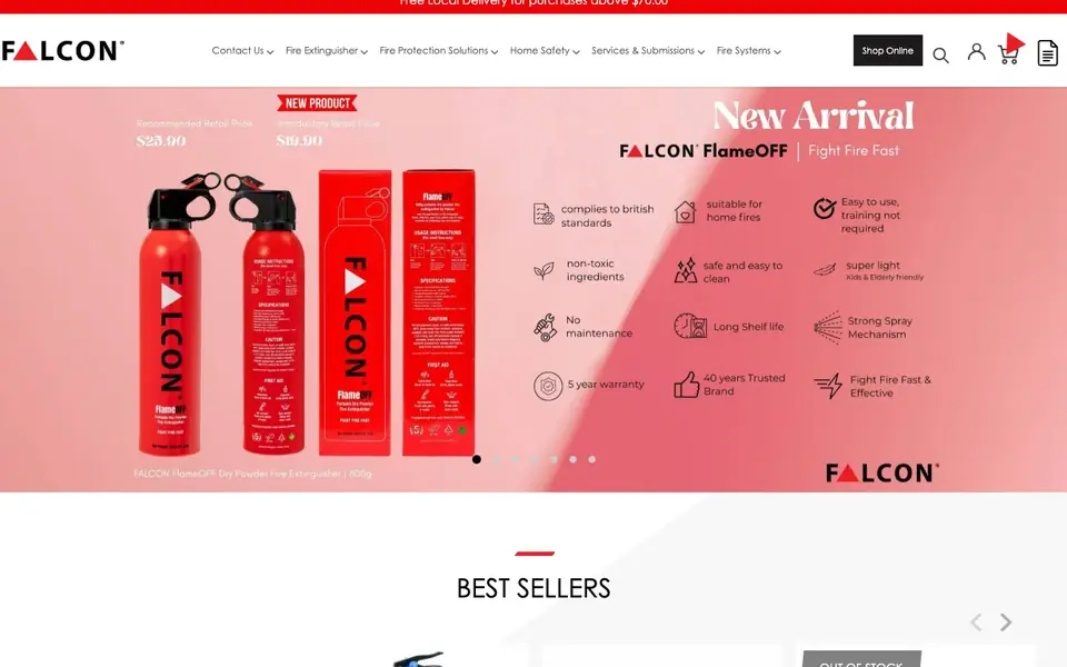 Falcon System Engineering website homepage, 4 Oct 2026