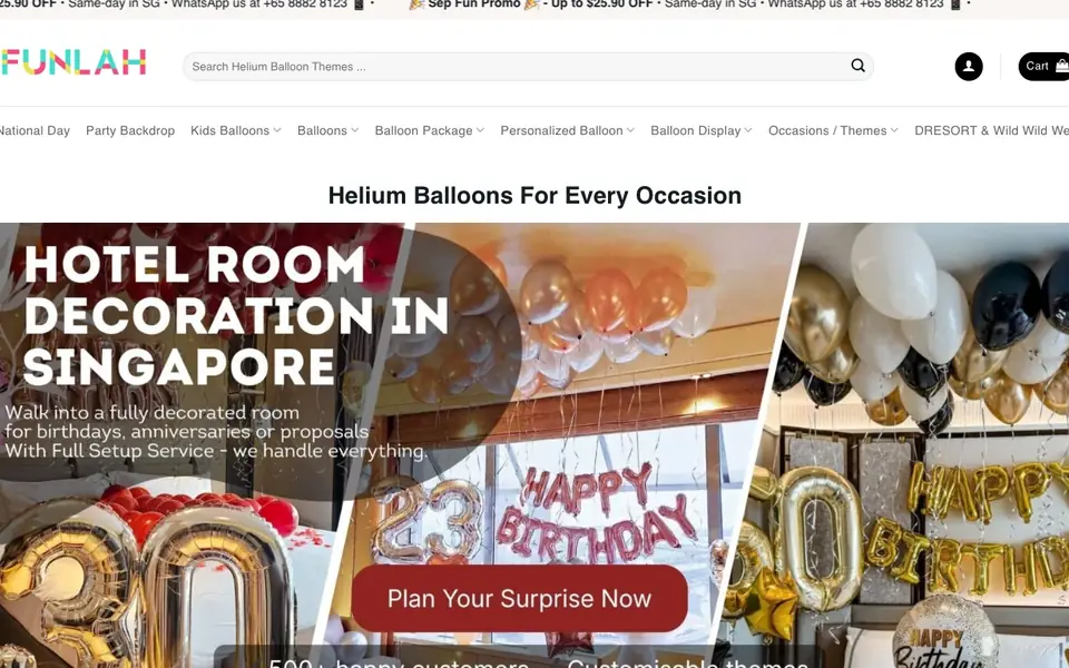 Funlah website homepage, 4 Oct 2026