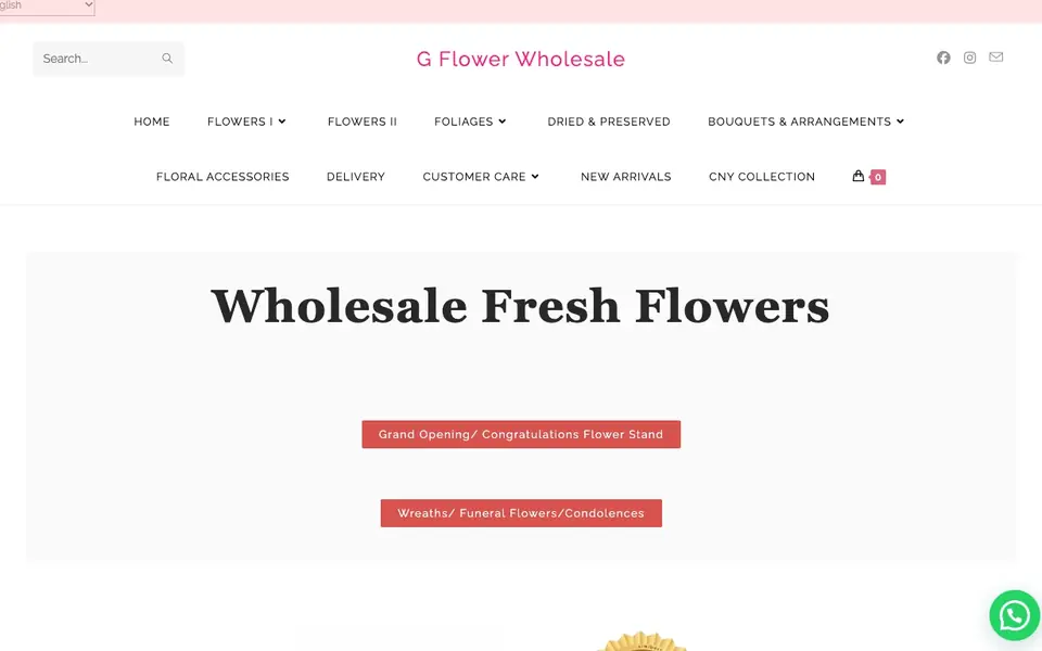 G Flower Wholesale website homepage, 4 Oct 2026