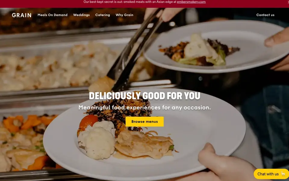 Grain website homepage, 4 Oct 2026