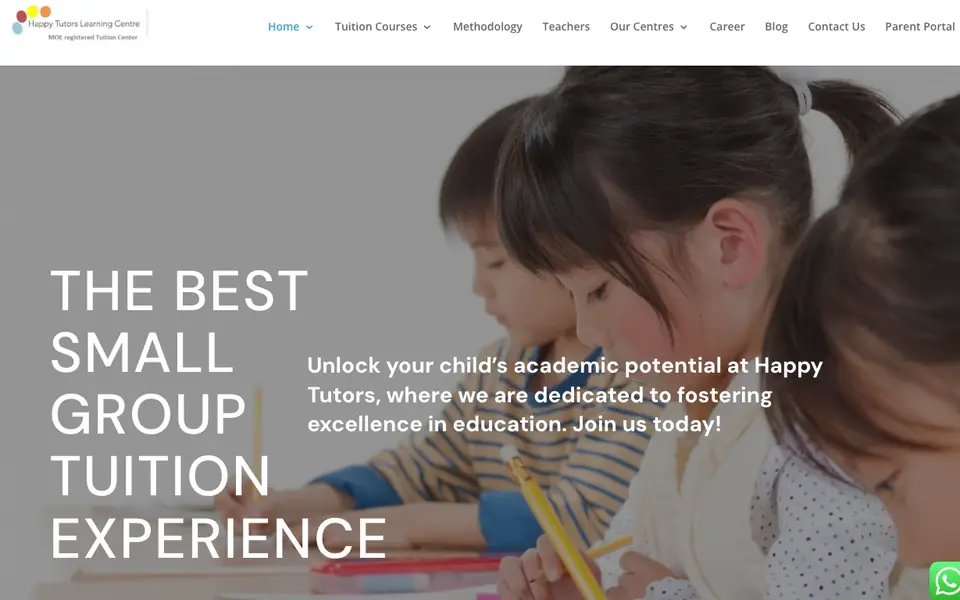 Happy Tutors Learning Centre website homepage, 4 Oct 2026