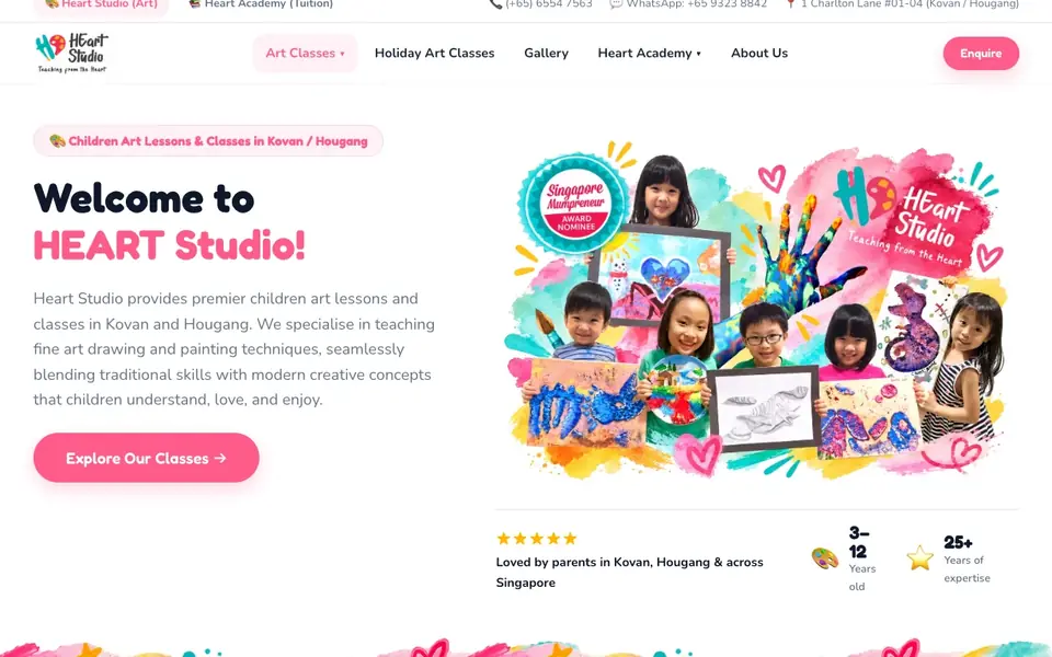 HEart Studio website homepage, 4 Oct 2026