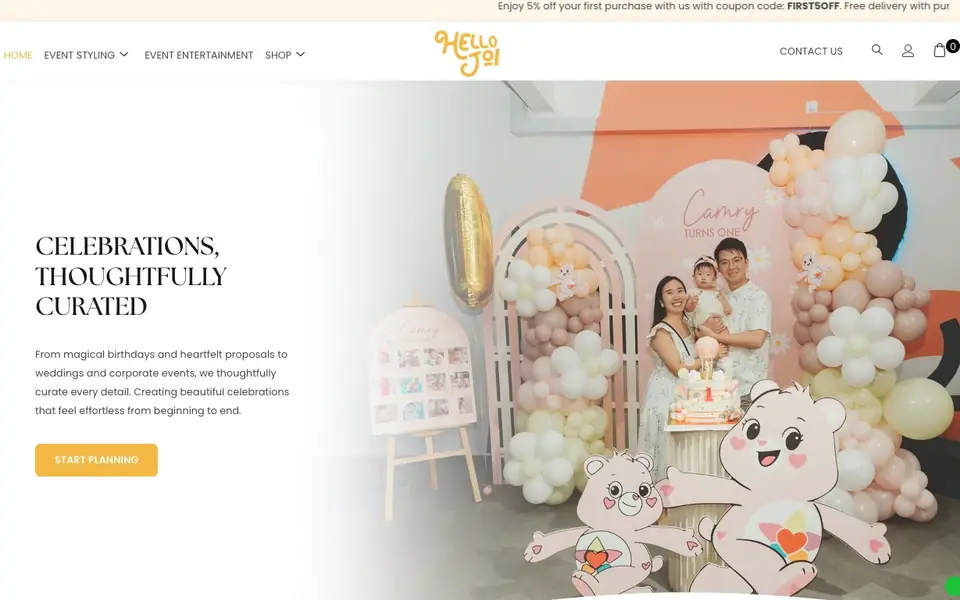Hello Joi website homepage, 4 Oct 2026