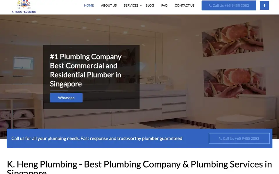 K. Heng Plumbing website homepage, 4 Oct 2026