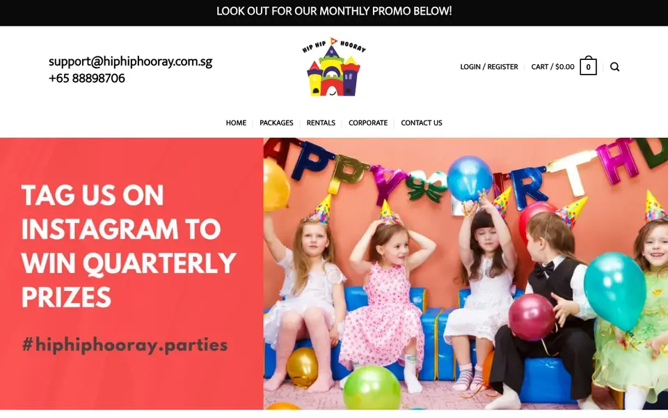 Hip Hip Hooray website homepage, 4 Oct 2026