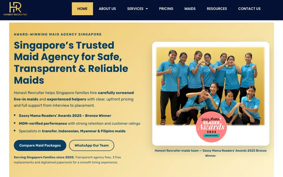 Honest Recruiter website homepage, 4 Oct 2026