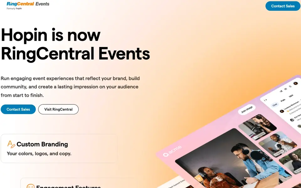 Hopin website homepage, 4 Oct 2026