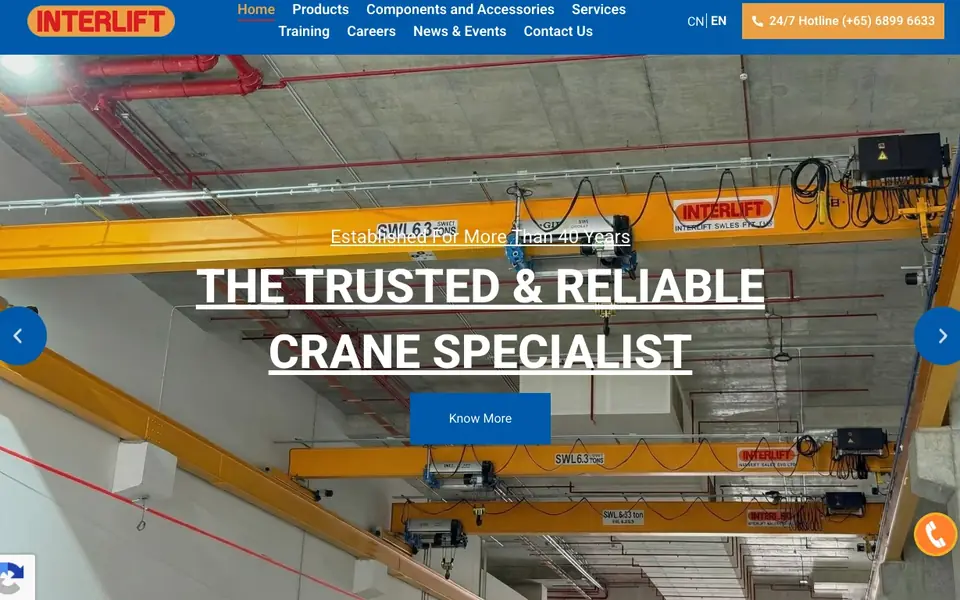 Interlift Sales Pte Ltd website homepage, 4 Oct 2026