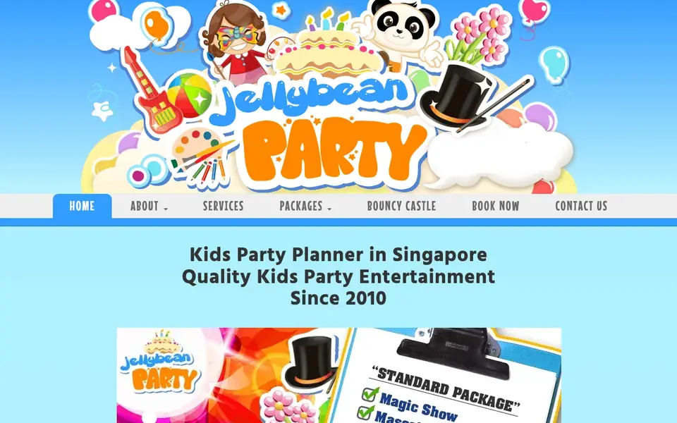 Jellybean Party website homepage, 4 Oct 2026