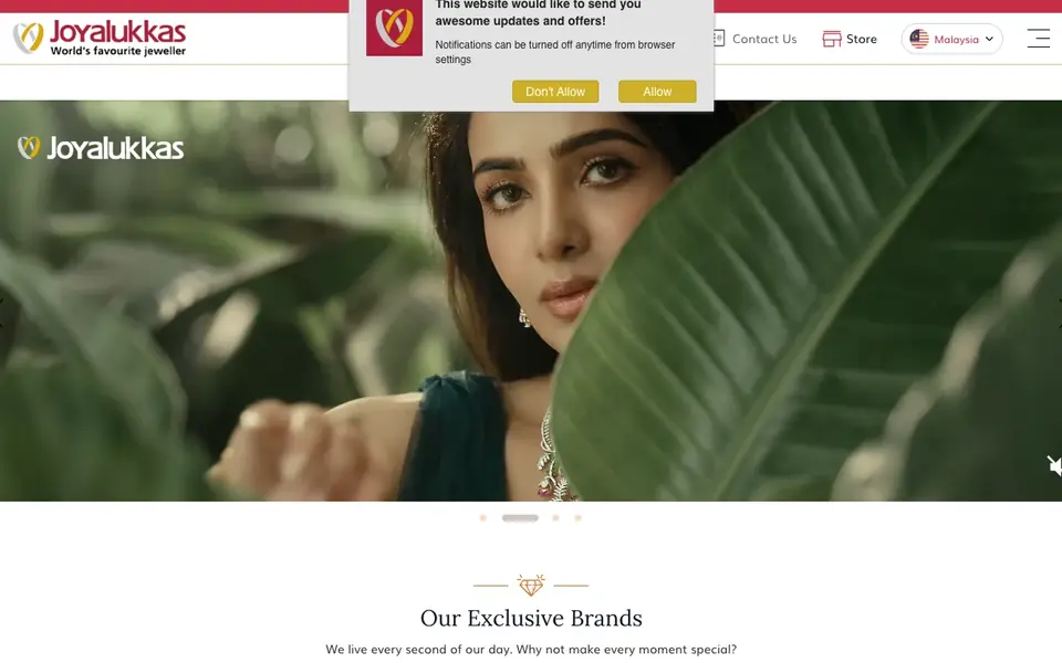Joyalukkas Jewellery website homepage, 4 Oct 2026