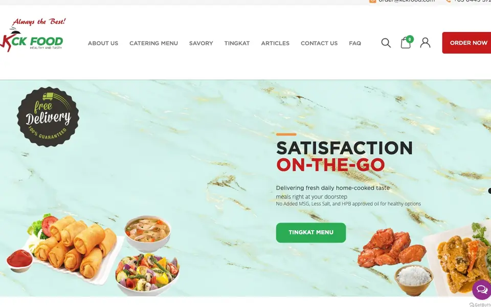 KCK Food Catering website homepage, 4 Oct 2026