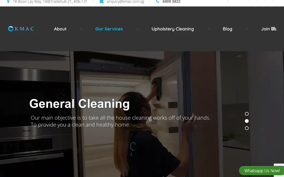 KMAC International Pte Ltd website homepage, 4 Oct 2026