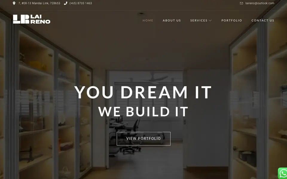 Lai Renovation & Construction website homepage, 4 Oct 2026