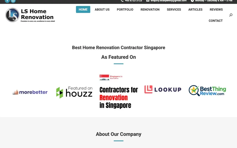 LS Home Renovation website homepage, 4 Oct 2026