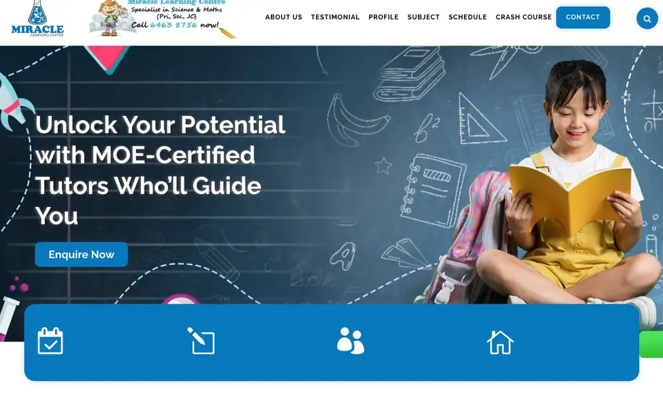 Miracle Learning Centre website homepage, 4 Oct 2026
