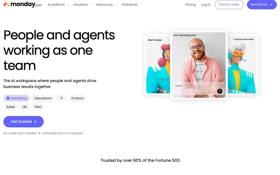 Monday Sales CRM website homepage, 4 Oct 2026