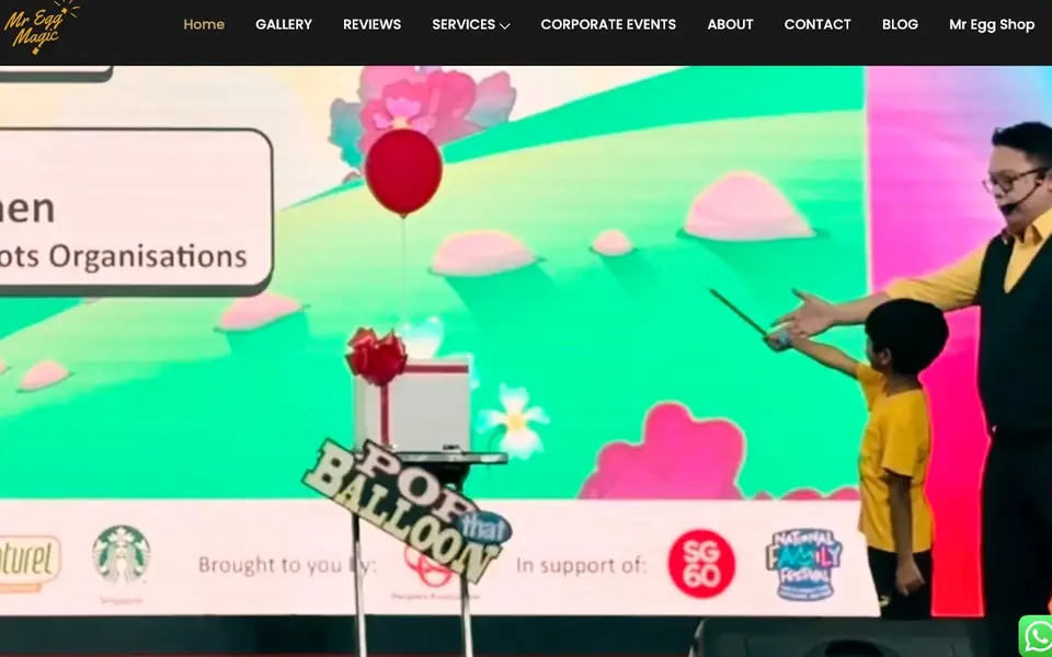 Mr Egg’s Bouncy Castle website homepage, 4 Oct 2026
