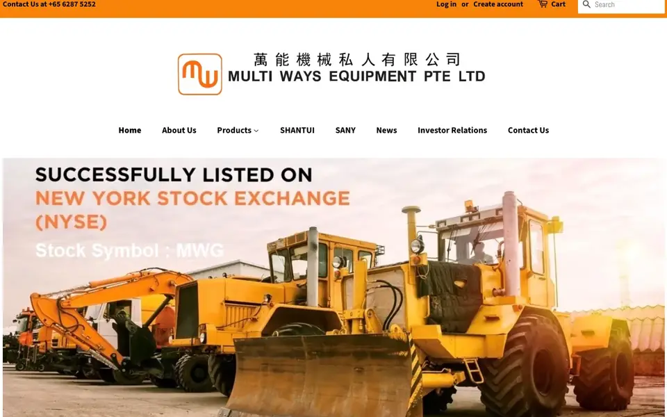 Multi Ways Equipment Pte Ltd website homepage, 4 Oct 2026